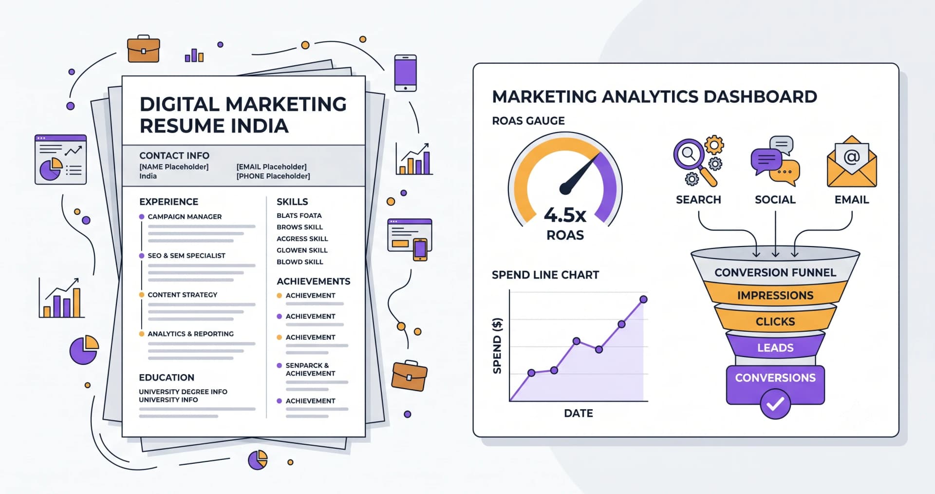 Digital Marketing Resume for Indian Companies — illustration