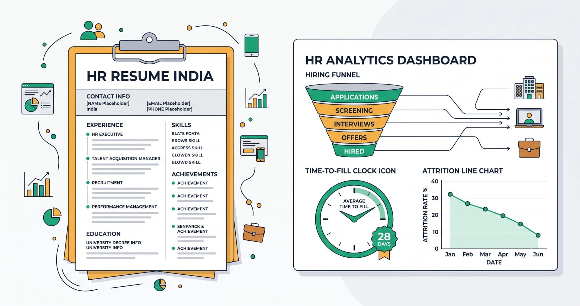 HR Resume: From Recruitment Coordinator to HRBP — illustration