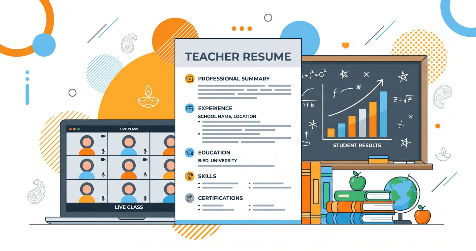 Teacher Resume for Indian Schools and EdTech — illustration
